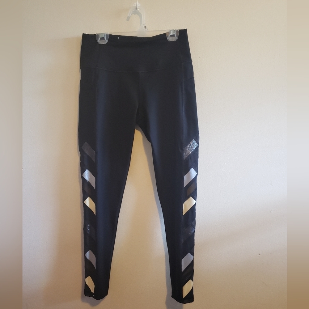 Victoria's Secret Black and Gold Leggings